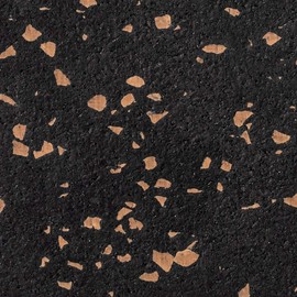 Playsafer Genaflex Lock Heavy Duty Interlocking Rubber Gym Tiles, Super Durable Laminated Protective Exercise Home Gym Flooring Mats - 8mm Thick X 20" X 20" (1 - Edge Tile, Black/Tan)