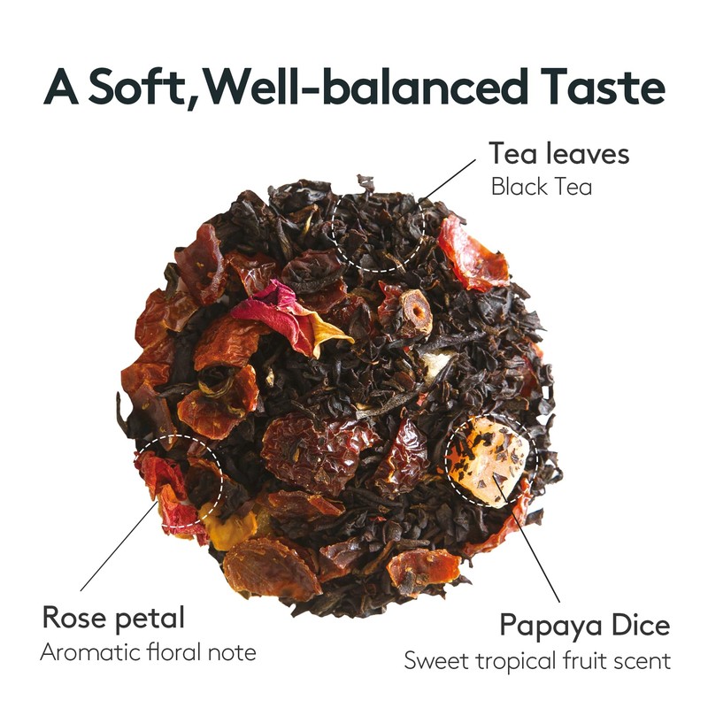 OSULLOC Peach Papaya Black Tea | Sweet Fruit Tea |