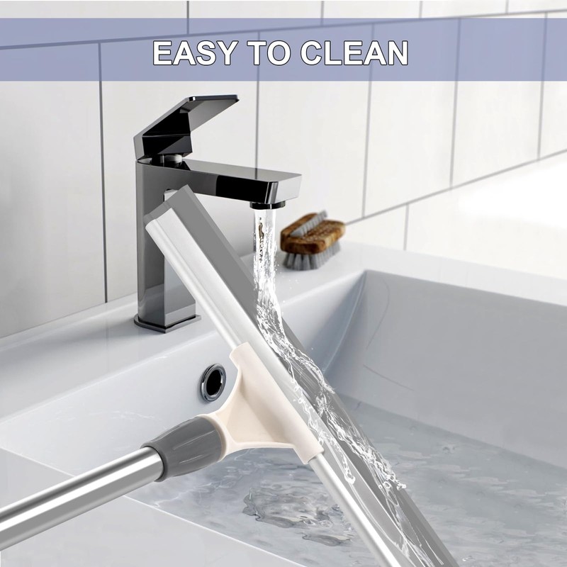 Newthinking Floor Squeegee Heavy Duty, 55 Inch Long Handle Wet