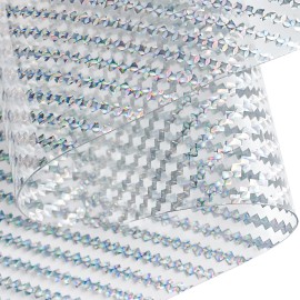12*53inch Holographic Transparent Jelly Vinyl Clear Waterproof Synthetic TPU Leather Fabric for Hair Bows Earrings AccessoriesColor: 420-07, Specifications: 30*135cm