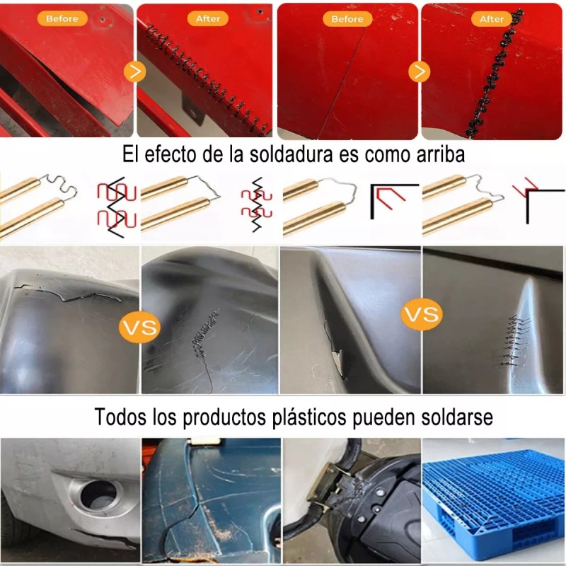 Burkey Soldadora De Plástico Soldador 80w Con Pinzas Y 800