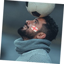 TOVINANNA 2 Sheets Soccer Game Body Stickers of Festival Temporary Fan Face Stickers for Parties Easy to Apply DIY for Soccer Matches and Events