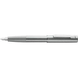 Lamy Unisex Aion Brushed Aluminium Fountain Pen - Olive Silver - Fine Nib