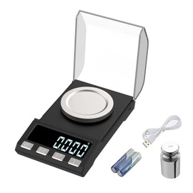 KUBEI 100 g/0,001 g Digitalwaage Milligramm USB wiederaufladbar Präzisionswaage - Mini-Taschenwaage mit Gewichtskalibrierung, Pinzette und Wiegebasis, Küchenwaage