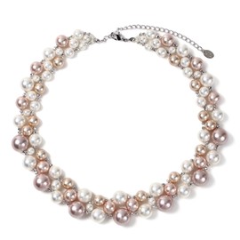 MIONO Yumisienne Pearl Necklace, Short, Popular, Women's, Formal, Stylish, Made in Japan, Shell pearl (artificial pearl), No Gemstone