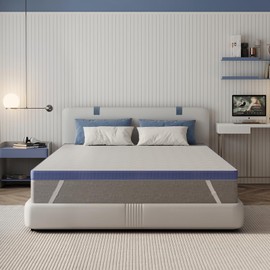 Comfotable & Pressure Relief Mattress Topper, 3 Inch King Premium Memory Foam Mattress Topper with Advanced Cooling Tech Removable Cover, CertiPUR-US & Oeko-Tex Certified