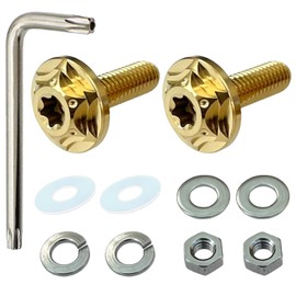 RENPA Motorcycle Titanium Alloy License Plate Bolt Snowflake Design (Gold)