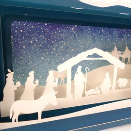 Message In A Bottle Nativity Scene Pop Up Christmas Greeting Card By Alljoy Card XMIB013