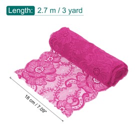 MECCANIXITY 7.1 Inch Wide 3 Yard Lace Ribbon Floral Pattern Rose Red Lace Trim Ribbon for DIY Crafts, Gift Wrapping Bouquets, Wedding Decor, and Sewing Making