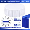 Tudomro 8 Pcs White and Royal Blue Round Plastic Tablecloth