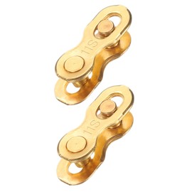 sourcing map 2pcs Bicycle Missing Link 11 Speed Reusable Steel Bicycle Chain Link Connector Quick Link Bicycle Chain Coupling for Mountain Bikes Road Bicycle Chain Replacement, Gold