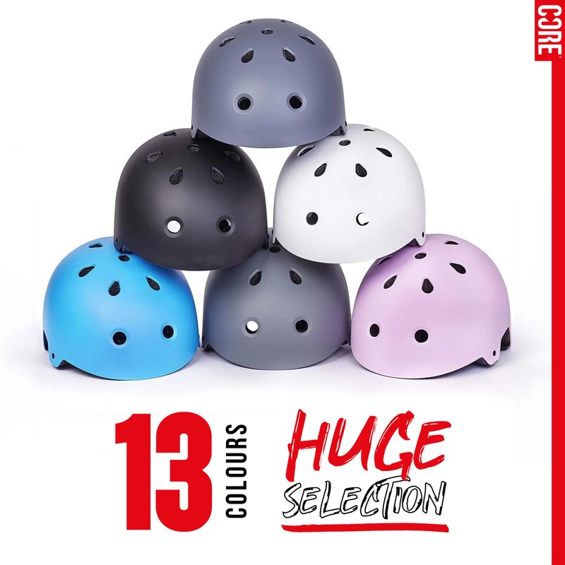 CORE Protection Street Helmet Skate/BMX/Bike/MTB/Scooter - Black/White, L/XL