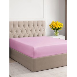 Full Size Fitted Bed Sheet - Hotel Luxury Single Fitted Sheet Only - Fits Mattress Up To 16 - Extra Soft, Wrinkle Free, And Breathable Sheet - Bottom Fitted Sheet - Light Pink Single Fitted Sheet Only