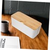DOITOOL Cable Management Box Elegant Bamboo Cord Organizer Capacity for