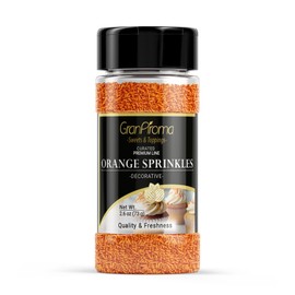 GranAroma Orange Sprinkle, Decorative, Cakes & Cupcakes (2.6 Ounce)