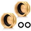 YELUN 3/4"Garden Hose End Caps,Brass Garden Hose Cap with Washers,Female