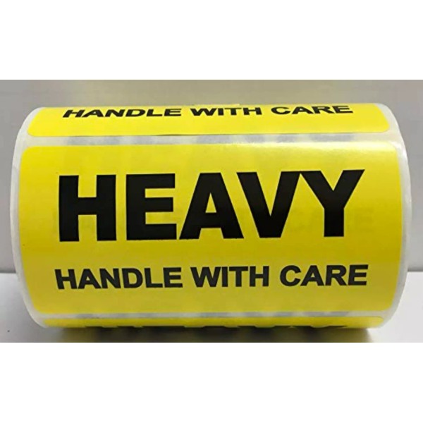 Labels and More Heavy Handle with Care Yellow Stickers |