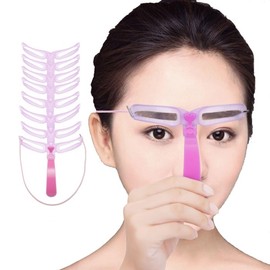 8 Types of Straight Arch Eyebrow Drawing & Shaping Guides 8-Type Eyebrow Guide Set 10ea