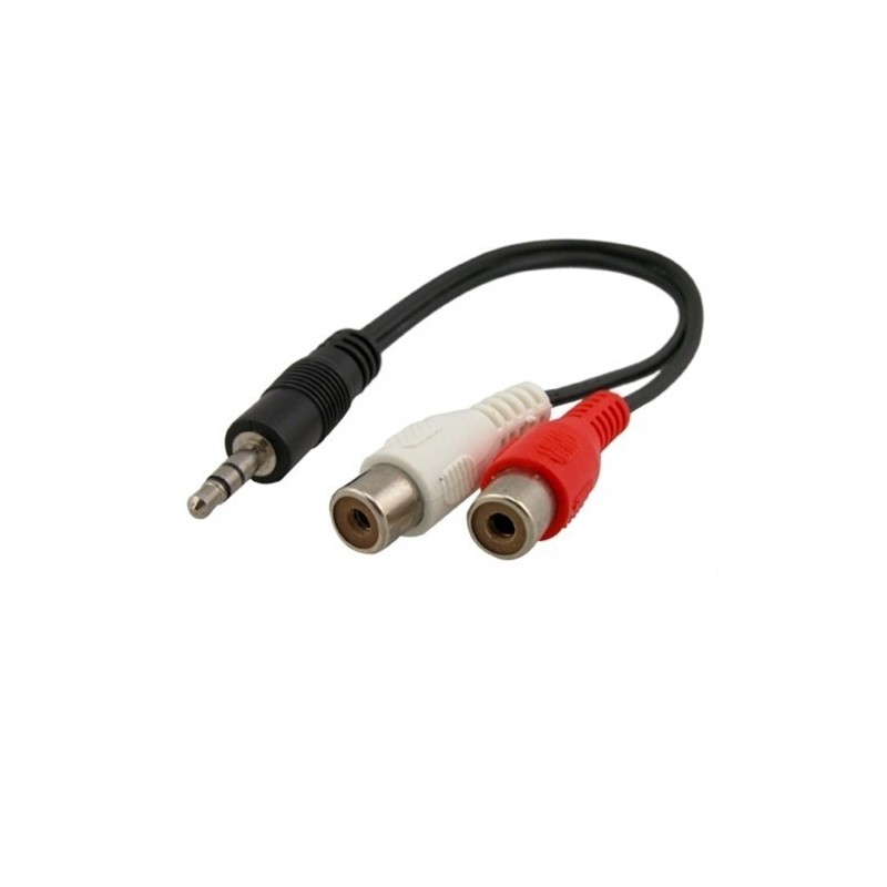 6" 3.5mm Stereo (M) to Dual RCA (F) Audio Cable