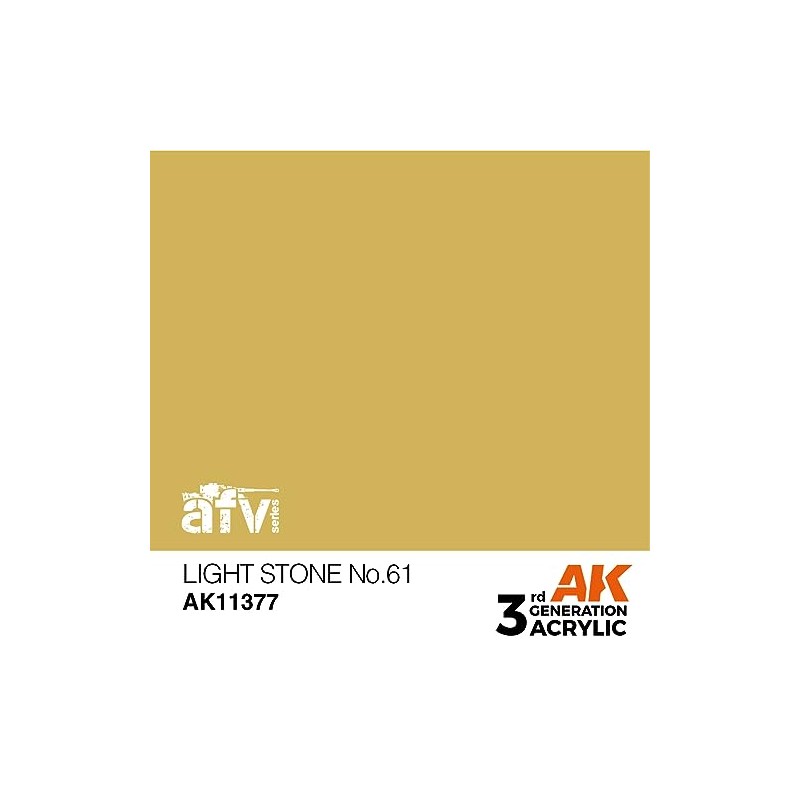 AK Acrylics 3Gen AFV AK11377 Light Stone No.61 (17ml)