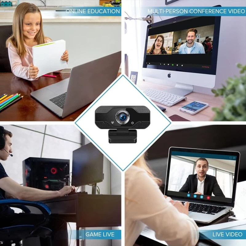 1080P Full HD Webcam, Computer Camera Desktop USB Camera with