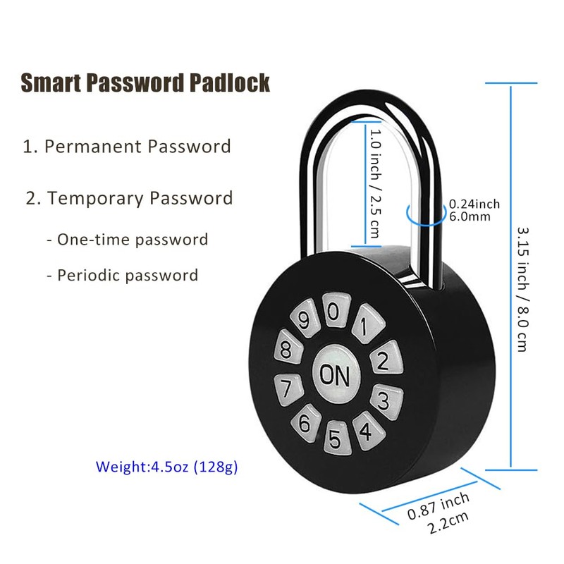 GreatYYT Smart Padlock, Password Lock with APP Control(iOS/Android), Access via