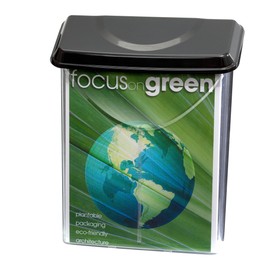 Officemate Outdoor Literature Holder, Holds 8 ½” x 11” Letter Size, Clear with Black Lid (23020)