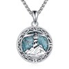 ONEFINITY Lighthouse Necklace for Women Sterling Silver Turquoise Compass Pendant
