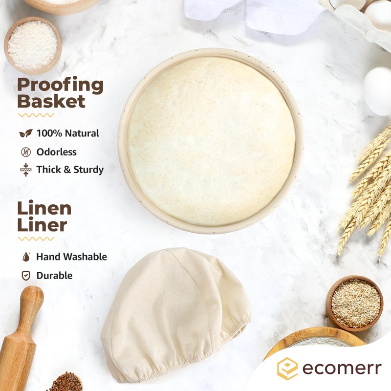 Banneton Bread Proofing Basket, 9inch Round Sourdough Starter Kit, Sourdough