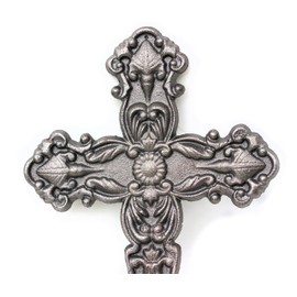 UHRIG Solid Iron Wall Cross Wrought Iron Crucifix Hanging Christian Cross for Wall 25cm Tall Blank Surface