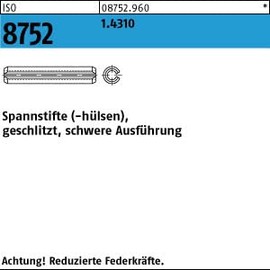 50 Edelstahl Spannstifte ISO 8752 1.4310 4x50