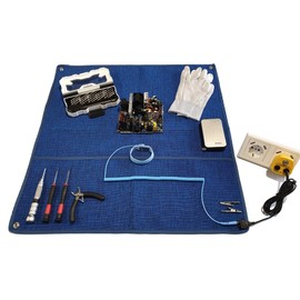 Minadax 60 x 60 cm Antistatic ESD Mat Set - Cuff + Earth Plug + Earth Cable