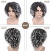 GNIMEGIL Gray Ombre Dreadlocks Wigs for Men Braided Wig Medium