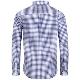 Alimens & Gentle Men's Plaid Button Down Shirts Cotton Long Sleeve Dress Shirts Regular Fit Gingham Shirts