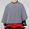 TRIXES Hair Cutting/Barbers Cape - Adjustable Black and White Stripe