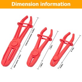 zipelo Hose Clamp Pliers, 6 Pack 3 Size Line Pinch Clamps Set, Plastic Hose Pinching Off Pliers for Automotive Radiator, Brake, Gas, Coolant Hoses and Fuel Lines (Red)