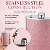 8 Oz Hip Flasks for Women Men, Pink Sparkling Portable