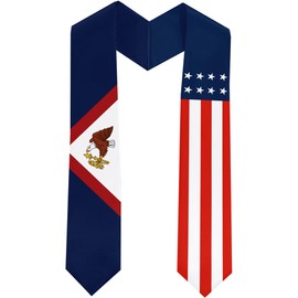 Endargros American Samoa Flag International Students Graduation Sash Stole Scarves 180 X 13 CM/70 X 5 INCHES Double Sided Graduation Decoration Item