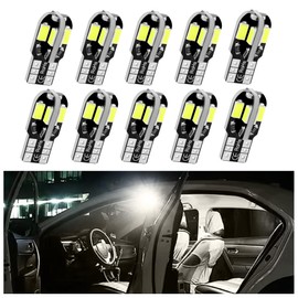 Stacool 10PCS T10 Interior Car Lights,12V Super Bright T10 LED Bulb for Map Lights,Reading Lights,License Plate Lights,Universal 5630 8SMD Car LED Lights Car Accessories for Most Cars (White)