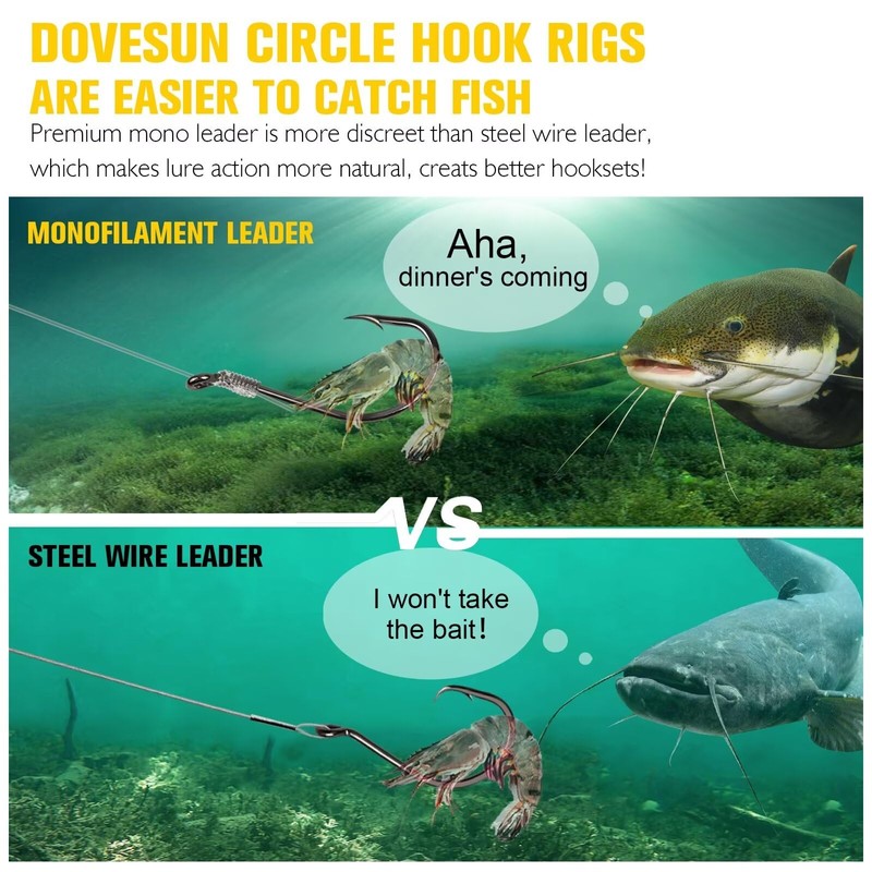 10PCS Pre-rigged Catfish Rig Fishing Hooks for Saltwater Freshwater Octopus