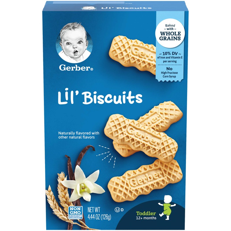 Gerber Lil Biscuits, Baked with Whole Grains, Non-GMO & No