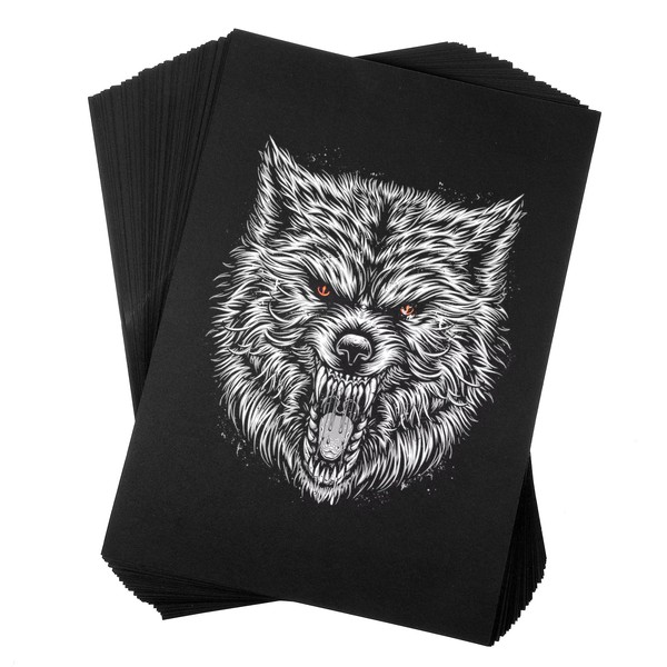 100 Sheets Black Sketch Drawing Paper Heavyweight 150 GSM /100