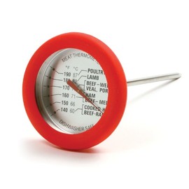 Norpro Soft Grip Silicone Meat Thermometer, Red, One Size (5978)