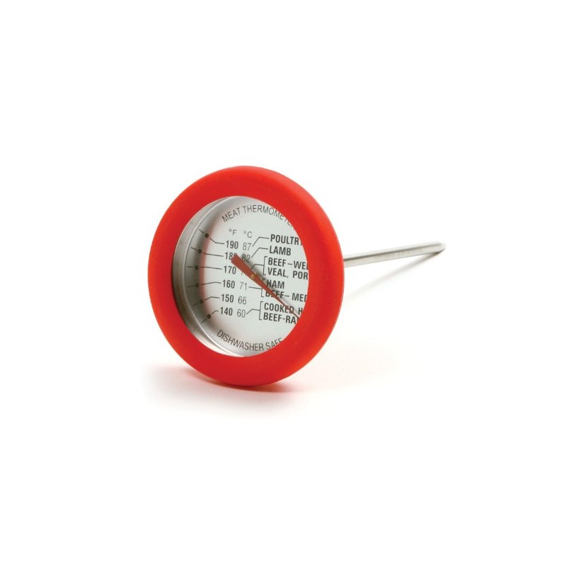 Norpro Soft Grip Silicone Meat Thermometer, Red, One Size (5978)