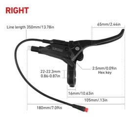 Drhomeam Left & Right Electronic Brake Lever Set for Most Electric Bicycle, GT03 Oil Power-Off Function Ebike Handle, Waterproof Brake Grips for Electric Bike, Ebike Accessories Cut Off Power(A Pair)