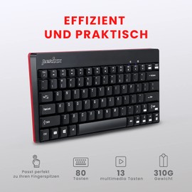 Perixx PERIDUO-712, Kabelloses Mini Tastatur und Maus Set - Minigröße - mit Nano Receiver - 2.4Gh - Schwarz - Leicht und Klein