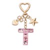 CHUQING Letter Keychain Pink Initial Letter Keyring T Women's Keychains