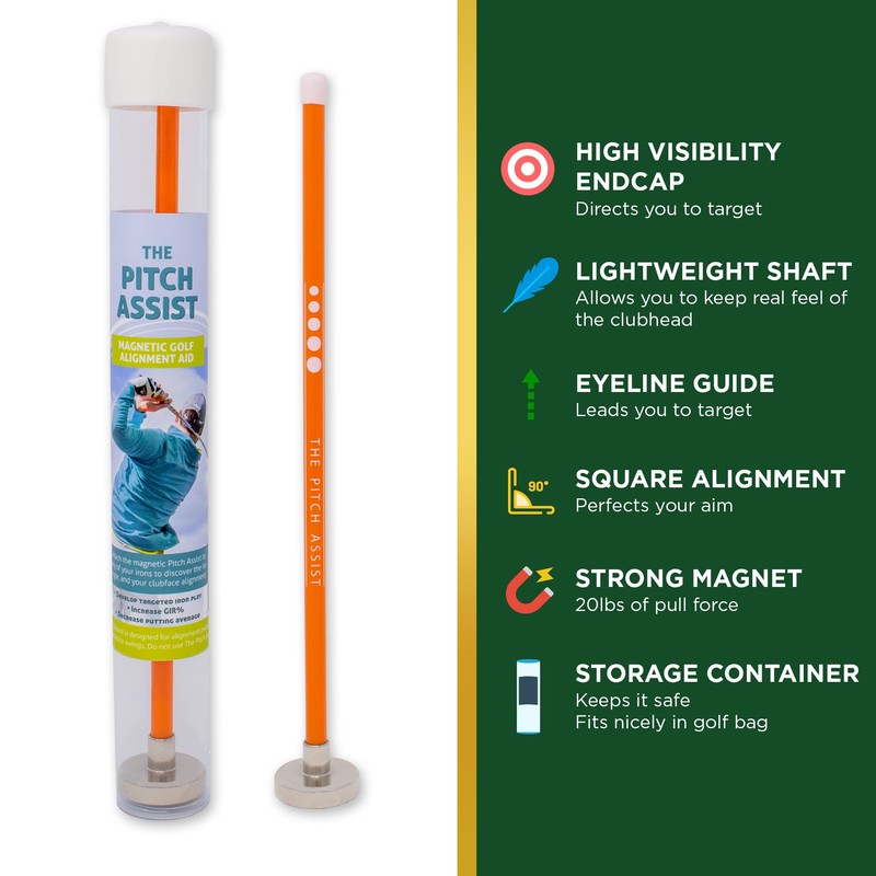 ForeNoMore Golf Alignment Rods: Magnetic Club Alignment Stick Demonstrates Correct