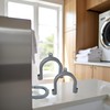 2Pcs Gray Plastic U-Shape Washing Machine Drain Hose Holder -
