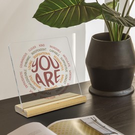 Inspirational Motivational Gifts for Home Office Bedroom Table Decor, Religious Christian Acrylic Sign Gifts for Women, You are Sun Acrylic Desk Decor